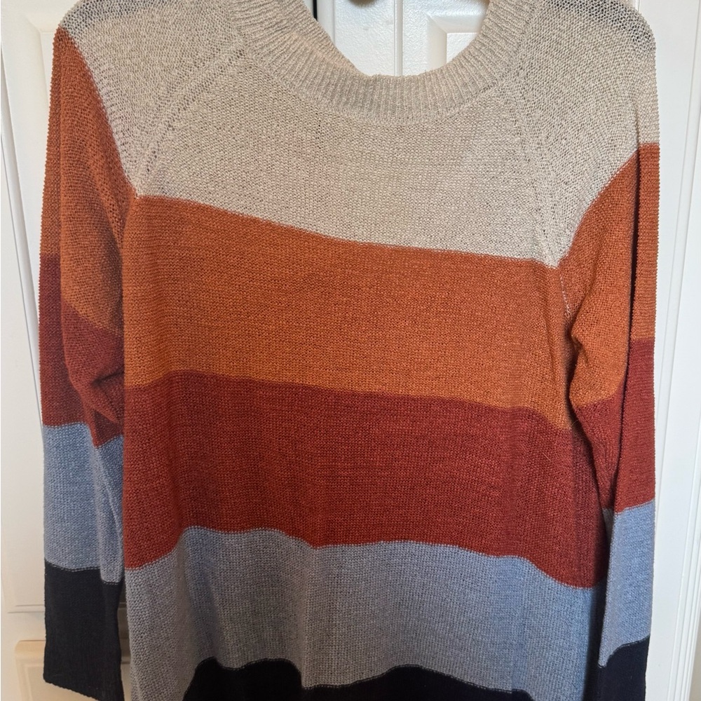Maurices Gray and Orange Crew Neck Sweater